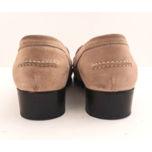 Salvatore Ferragamo Tan Suede Loafers Silver Gancini Trim US 9.5B Made in Italy - Picture 9 of 16